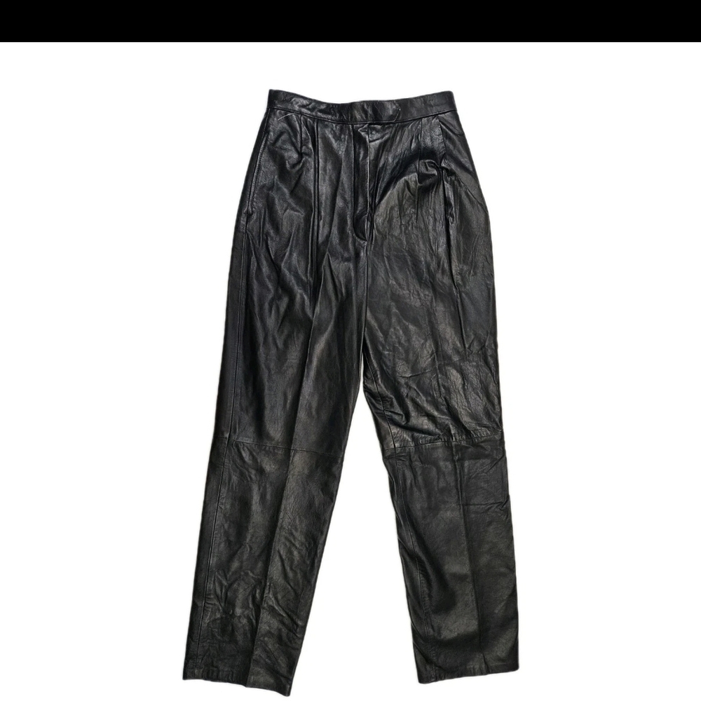 NWT West Bay Womens 12 Lamb Skin Black Soft Leather  Pants